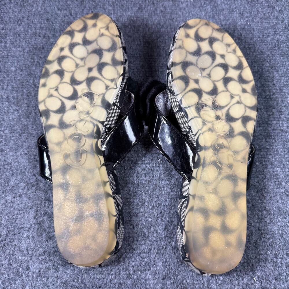 Coach Sylvia Slides Women's 6B Gold/Brown Logo Allover Studded Flashy Preppy - Picture 8 of 8